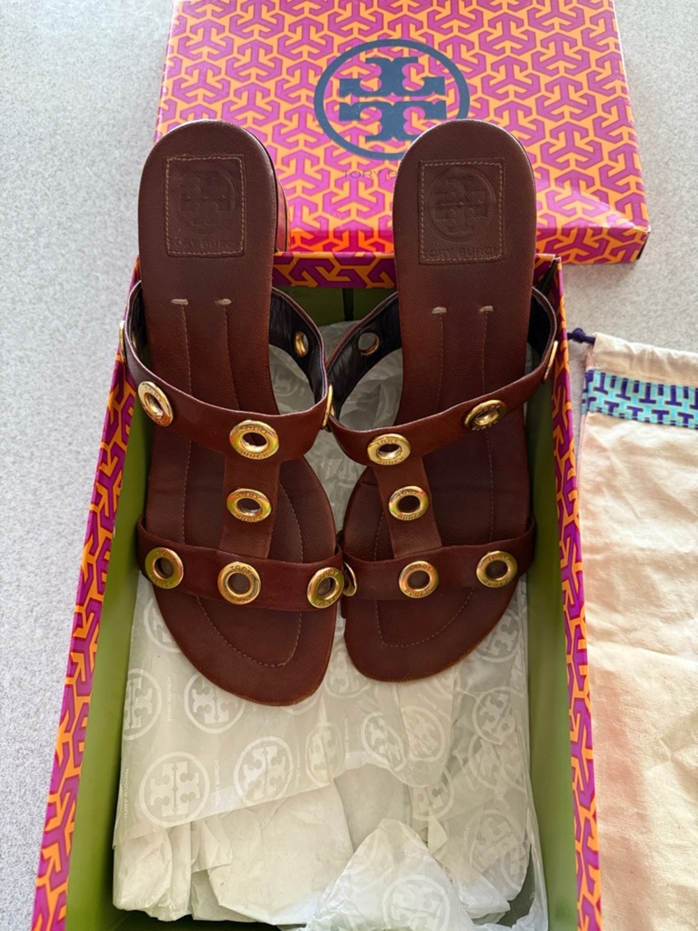 TORY BURCH leather sandals size 10
